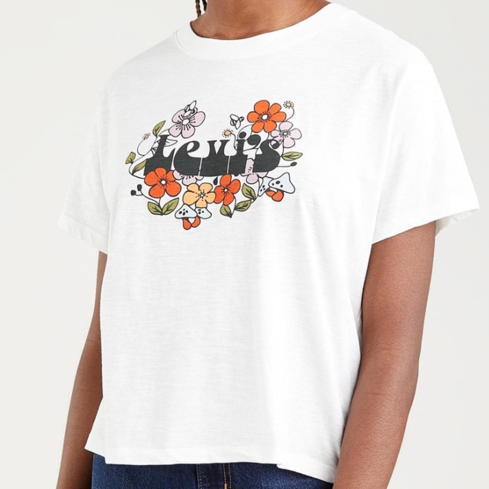 LEVI'S Retro 70s Cosmos Flower Logo Boxy Size XL